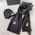 C&C Set of Beanie and Scarf in Black