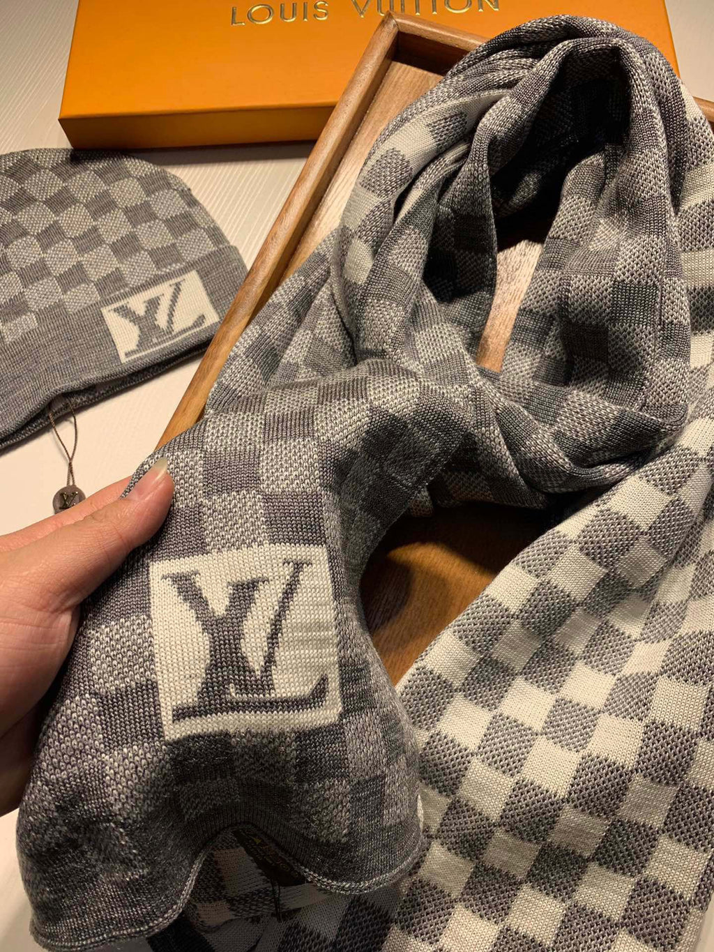 L&V Knit Beanie + Matching Scarf Set