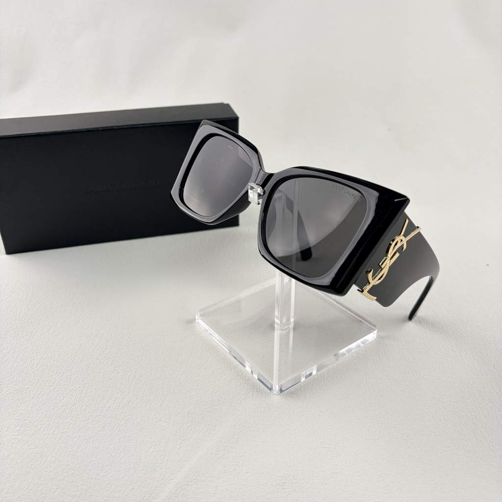 Oversized Square Statement Sunglasses - Black Bold Frame UV Protection