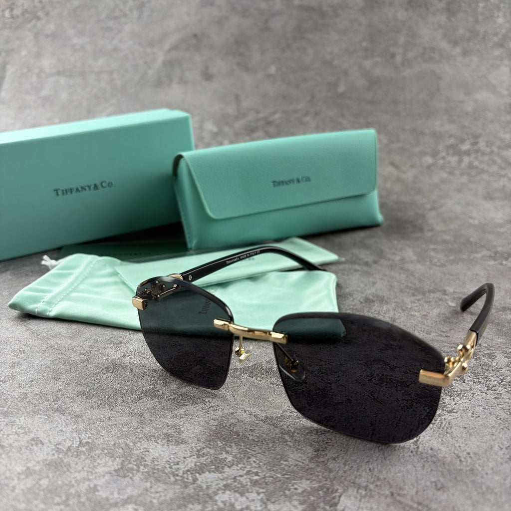 Rimless Gradient Sunglasses - Gold Metal Frame & UV Protection