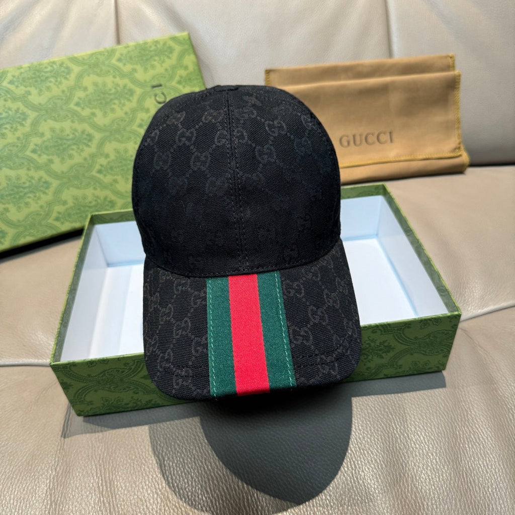 Stylish Black Cap with Striped Accent