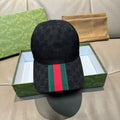 Stylish Black Cap with Striped Accent