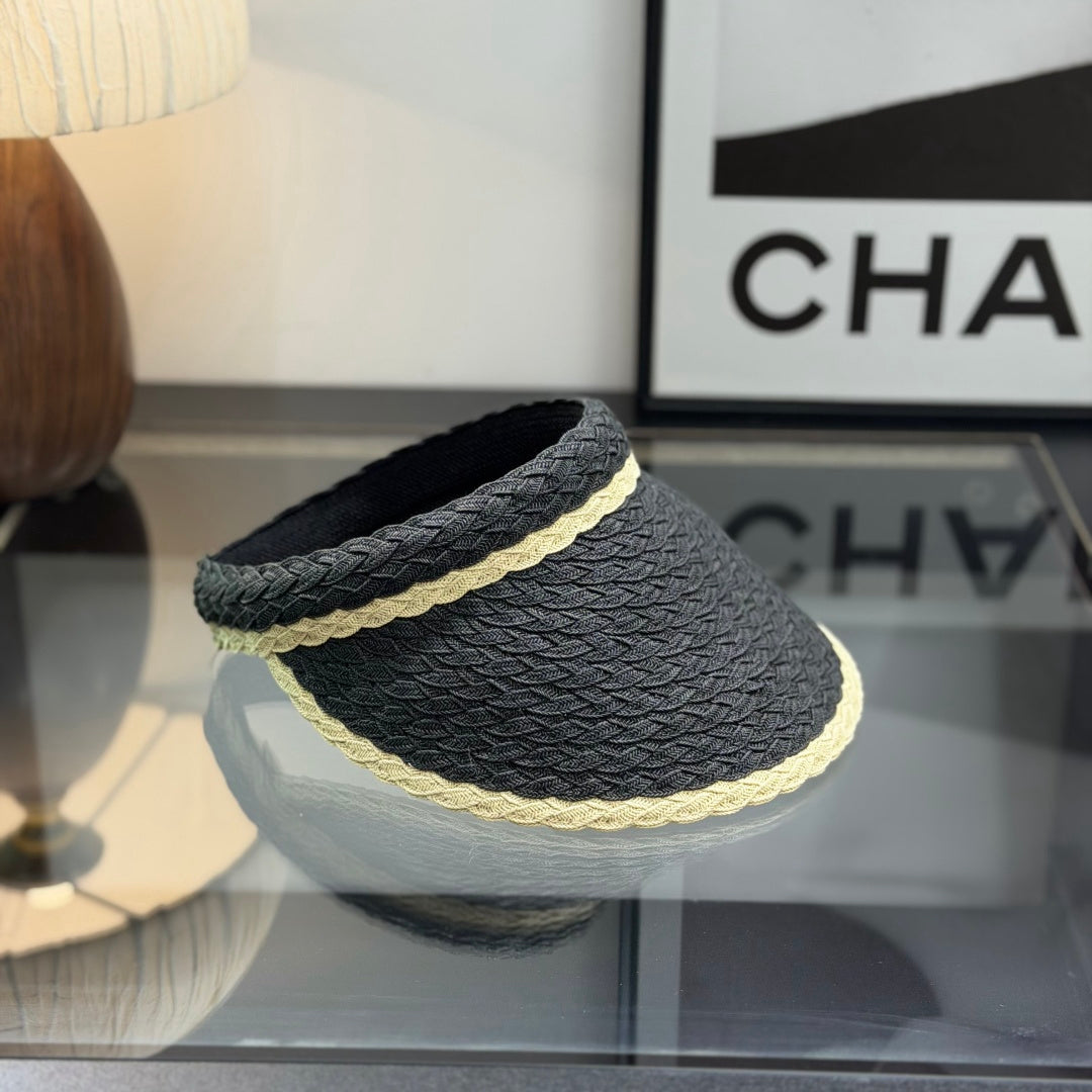 Woven Straw Visor Hat - Summer Sun Protection & Beach Accessory