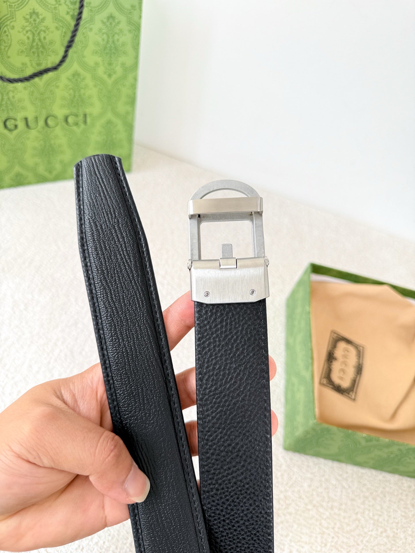 Premium Automatic Buckle Leather Belt - Full Grain Genuine Hide