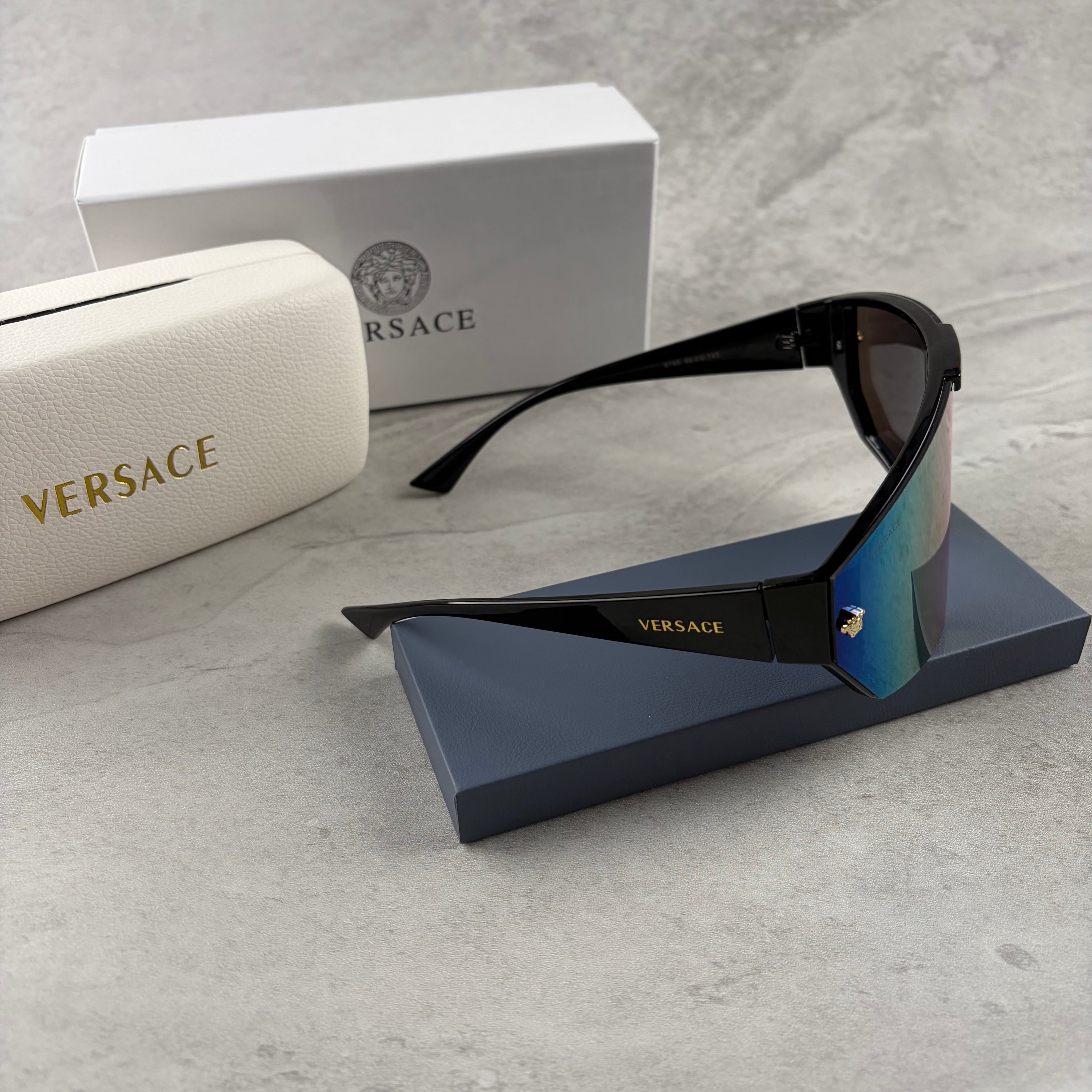 Modern Shield Visor Sunglasses - Unisex Oversized Flat Top Frames