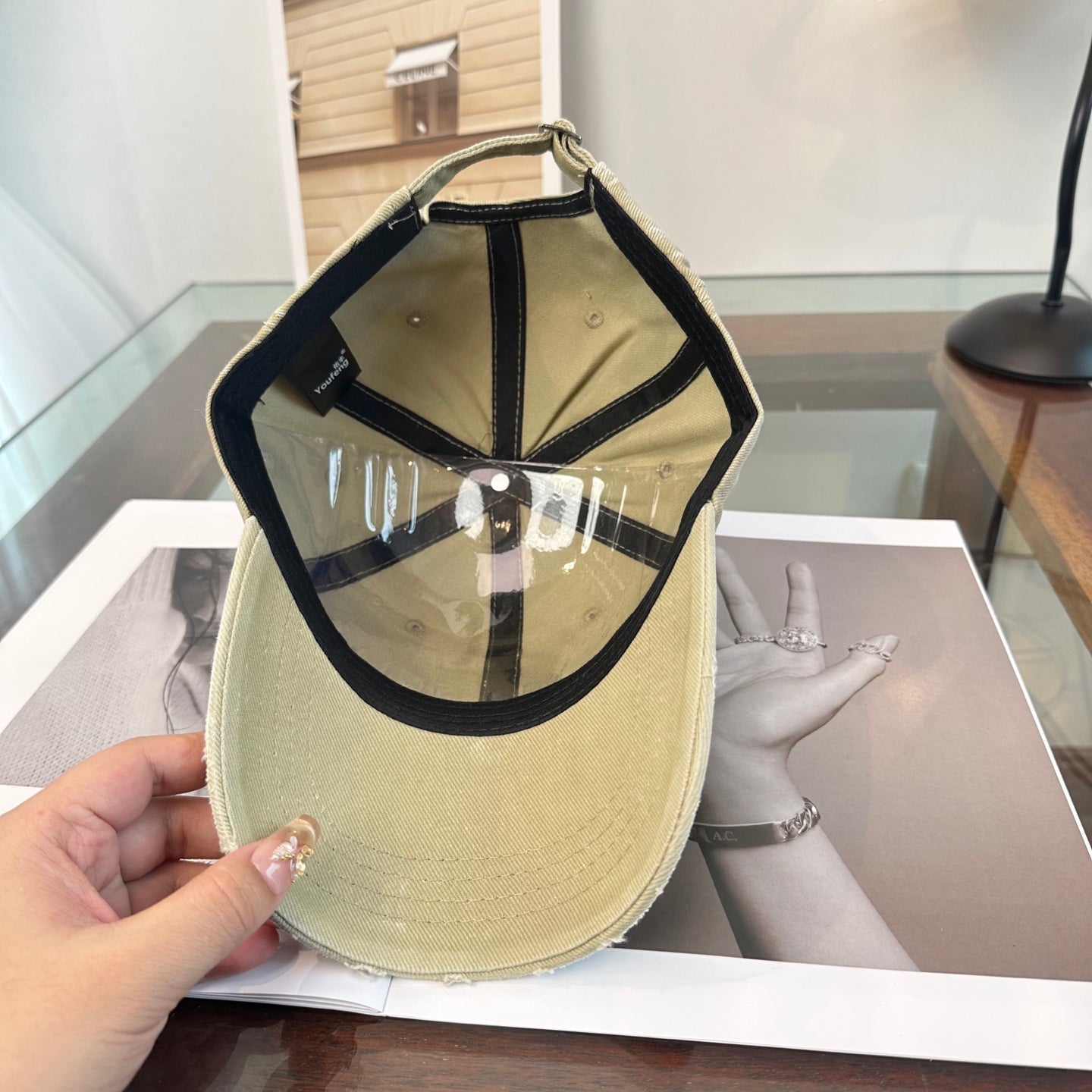 Chic Cross Embroidered Baseball Cap in Subtle Beige
