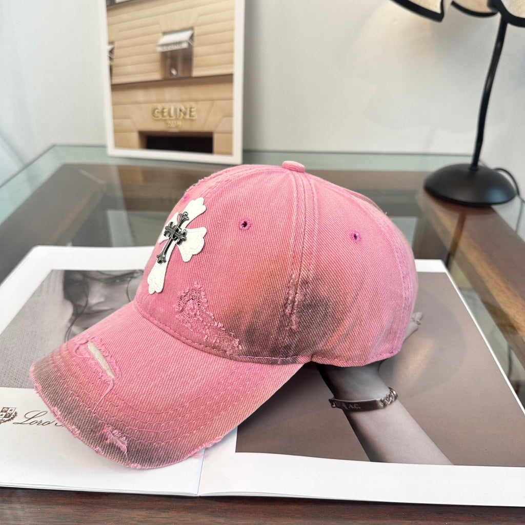 Elegant Distressed Cross Baseball Cap
