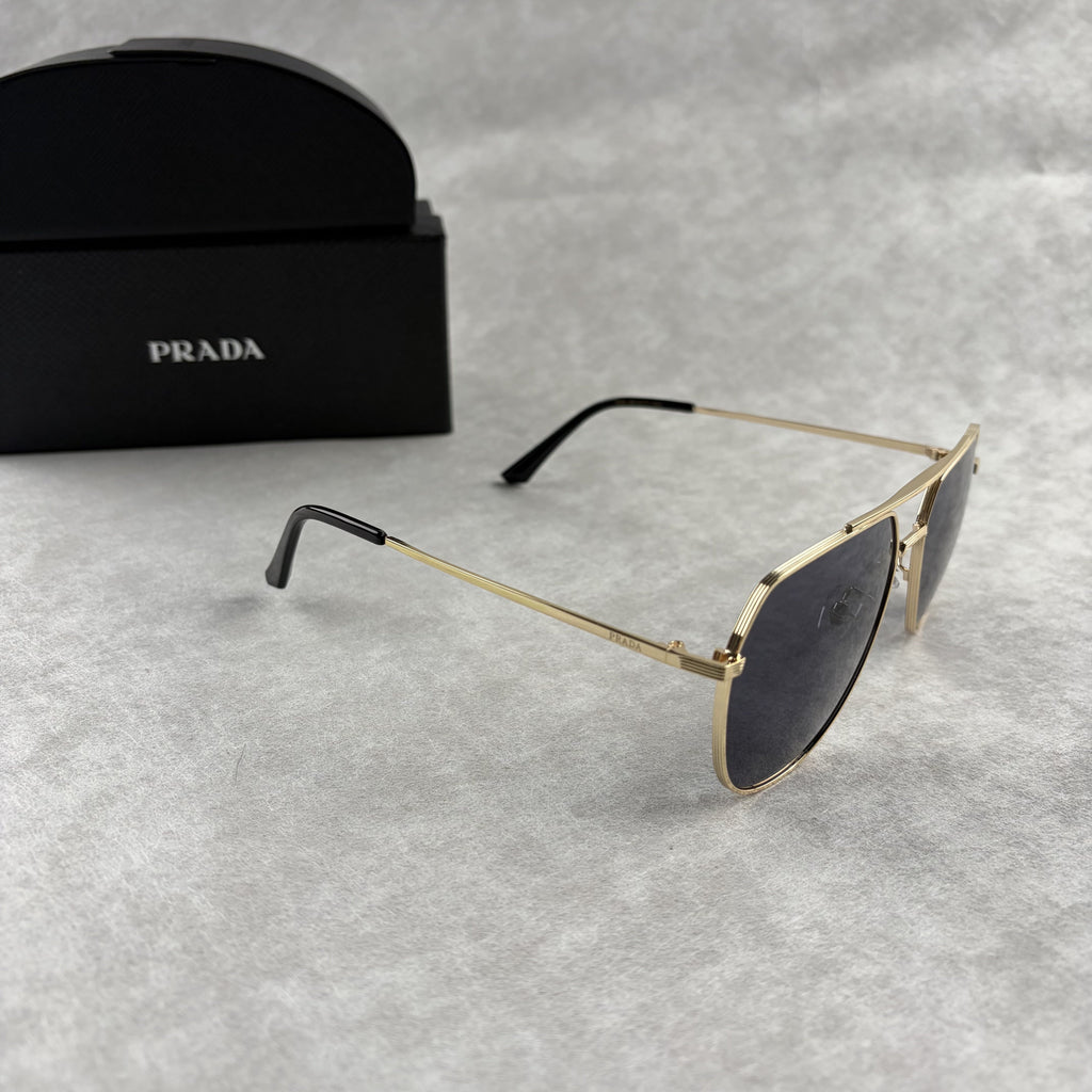 Modern Gold Aviator Sunglasses - UV Protection Metal Frame Shades