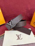 Embossed Leather Belt with Matte Metal Buckle - Classic Style