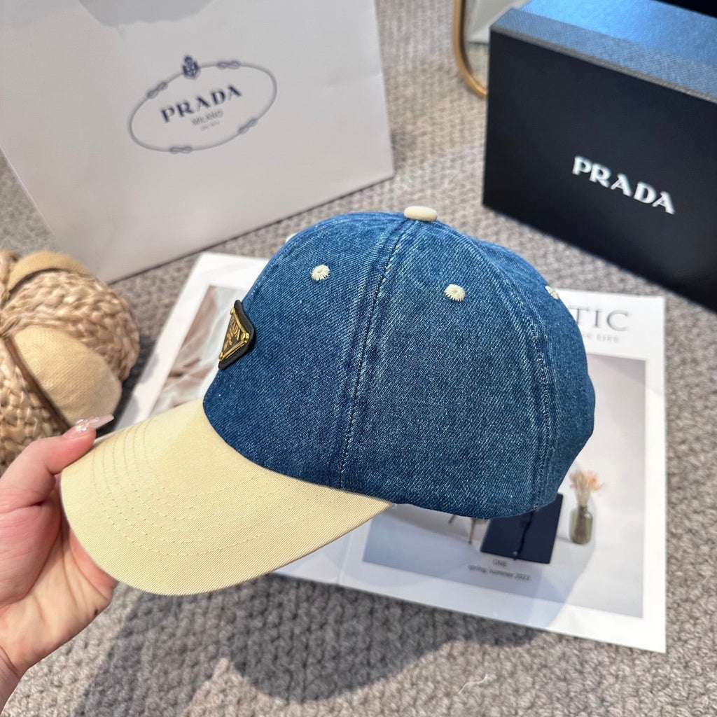 Premium Two-Tone Denim Baseball Cap - Adjustable Streetwear Hat