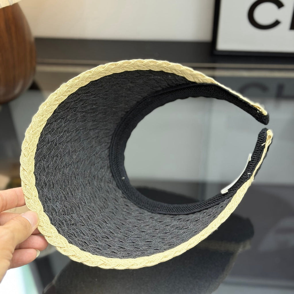 Woven Straw Visor Hat - Summer Sun Protection & Beach Accessory