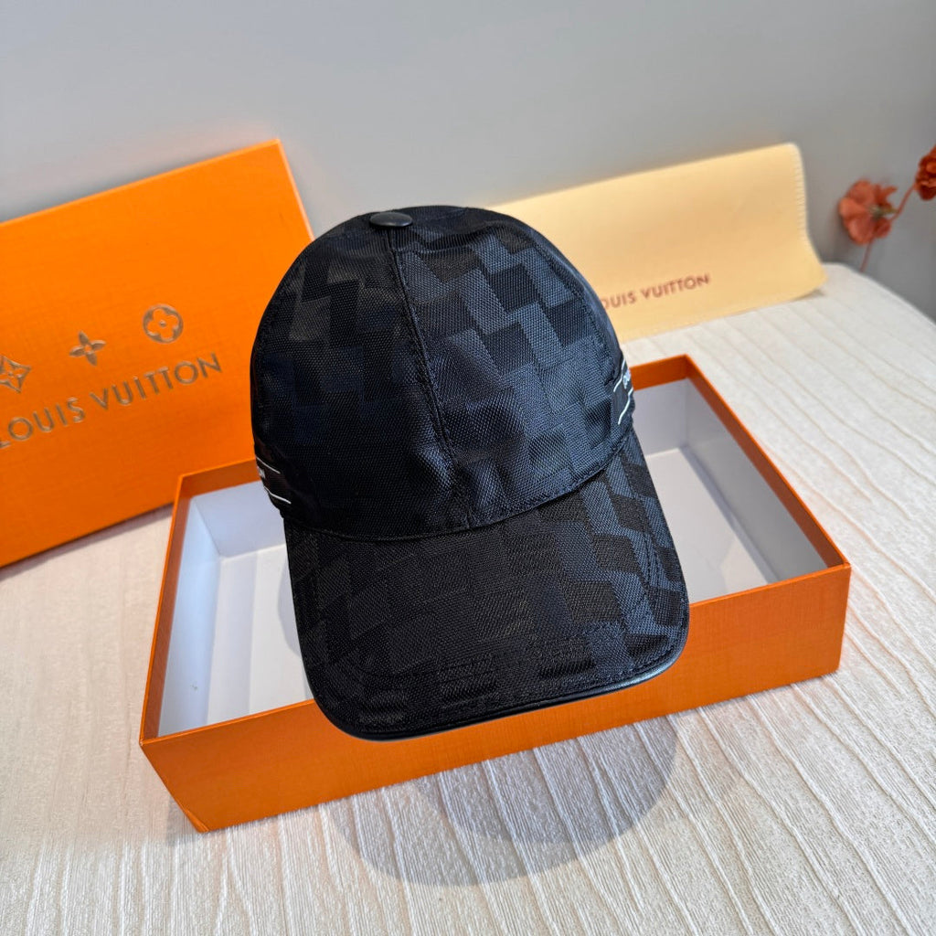 Classic Checkerboard Black Baseball Cap