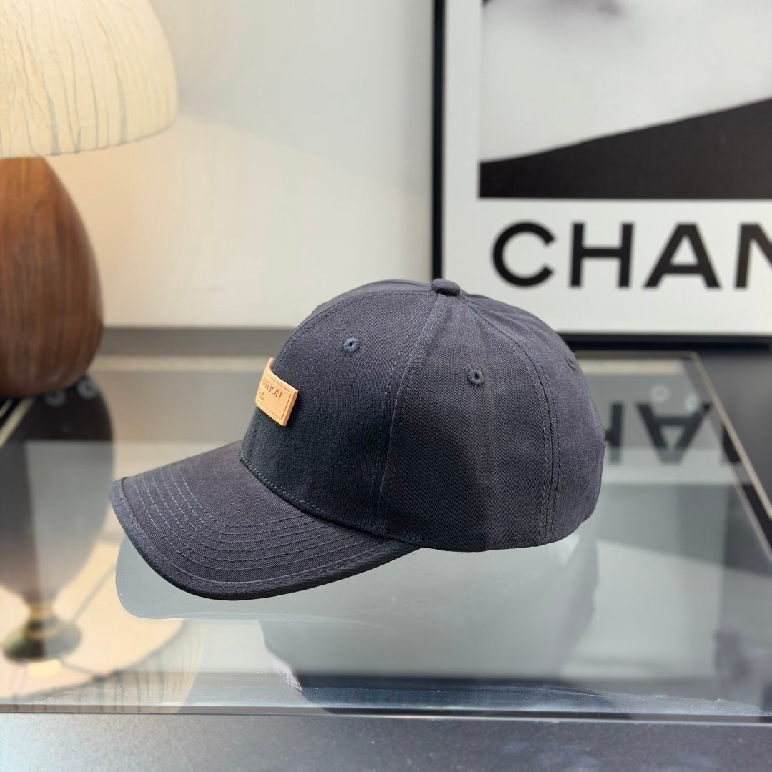Premium Cotton Baseball Cap with Contrast Leather-Style Patch