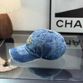 Vintage Washed Denim Baseball Cap - Distressed Streetwear Style
