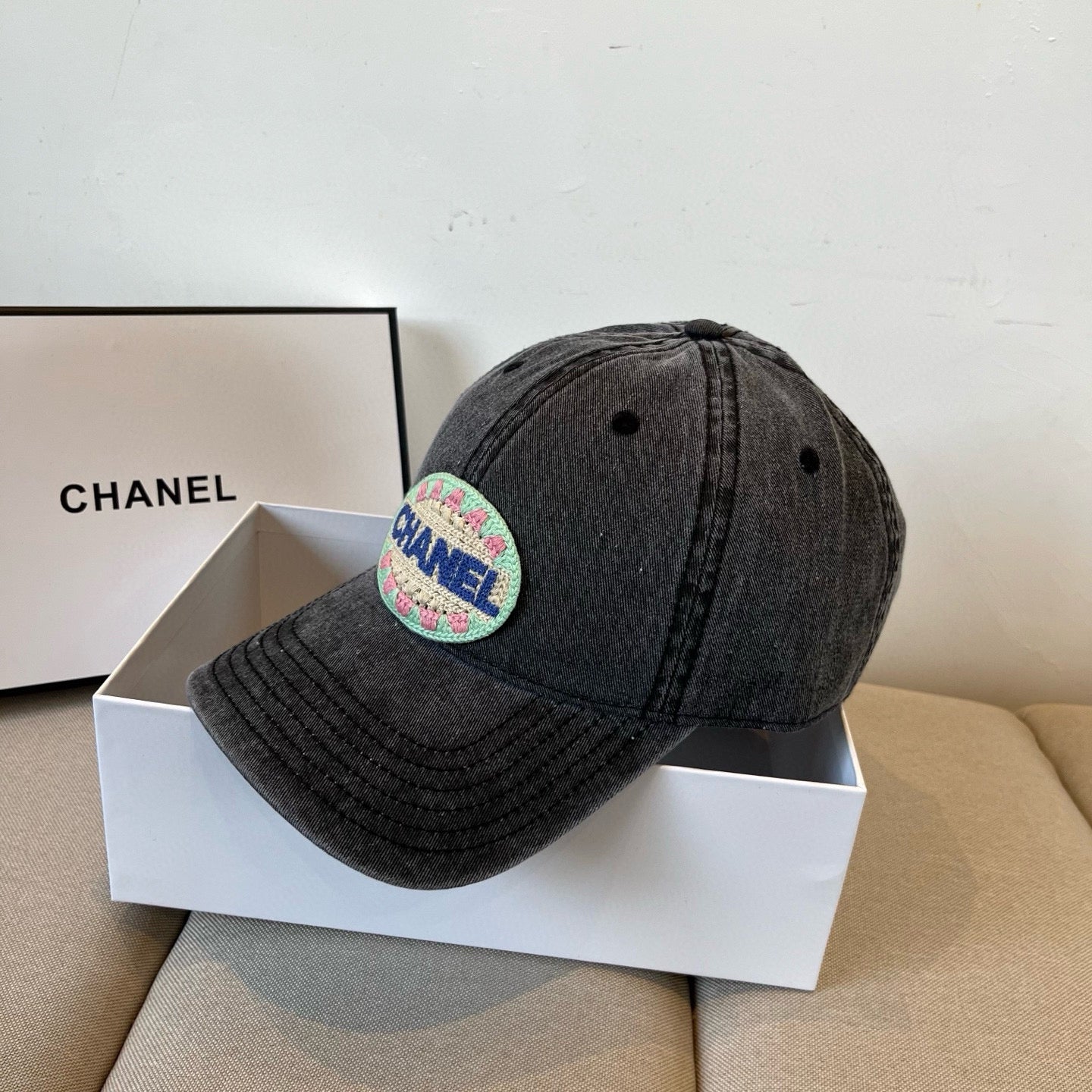 Vintage Distressed Denim Baseball Cap - Adjustable Unisex Casual Hat
