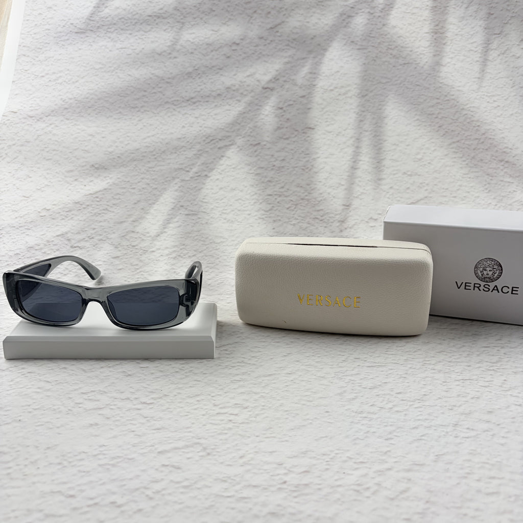 Modern Rectangular Frames | Translucent Gray Sunglasses UV Protection