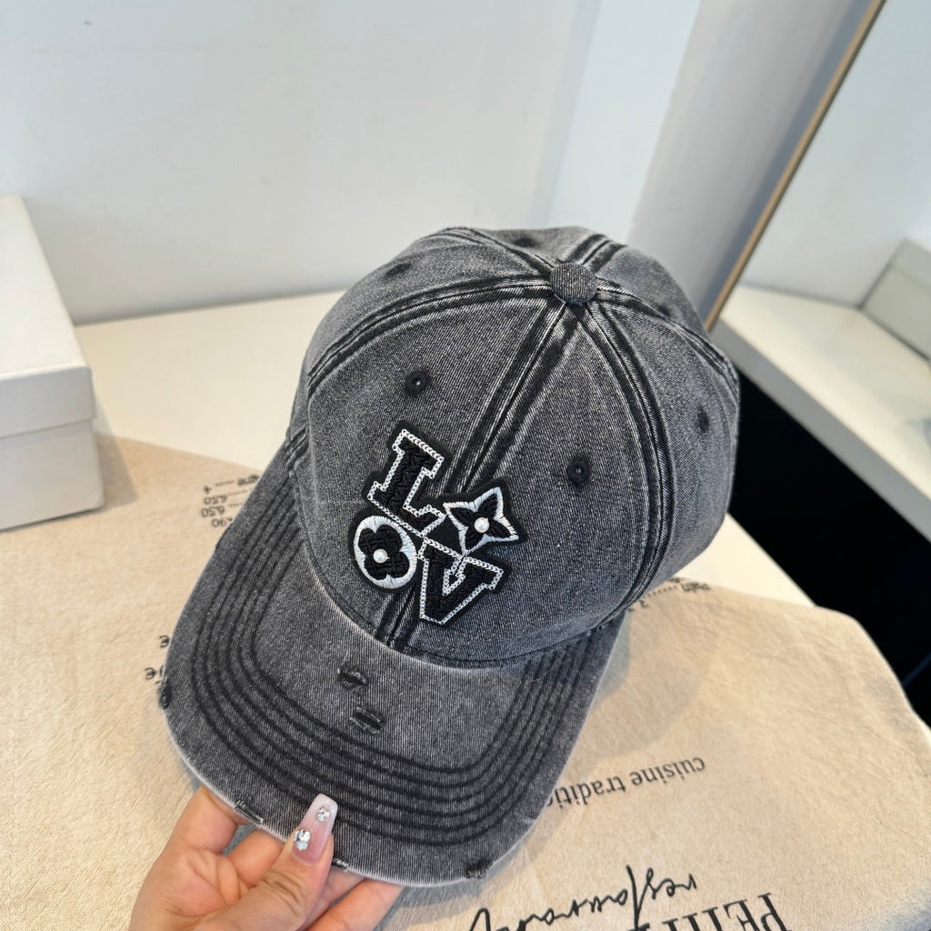 Vintage Distressed Baseball Cap | Washed Denim | Premium Casual Hat