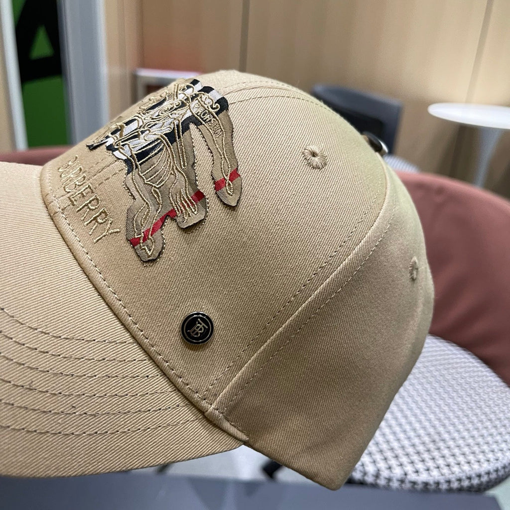 Classic Heritage Embroidered Baseball Cap - Adjustable Khaki Hat