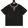 Chrome Hearts Color-block Gothic Script Cross Necklace T-Shirt