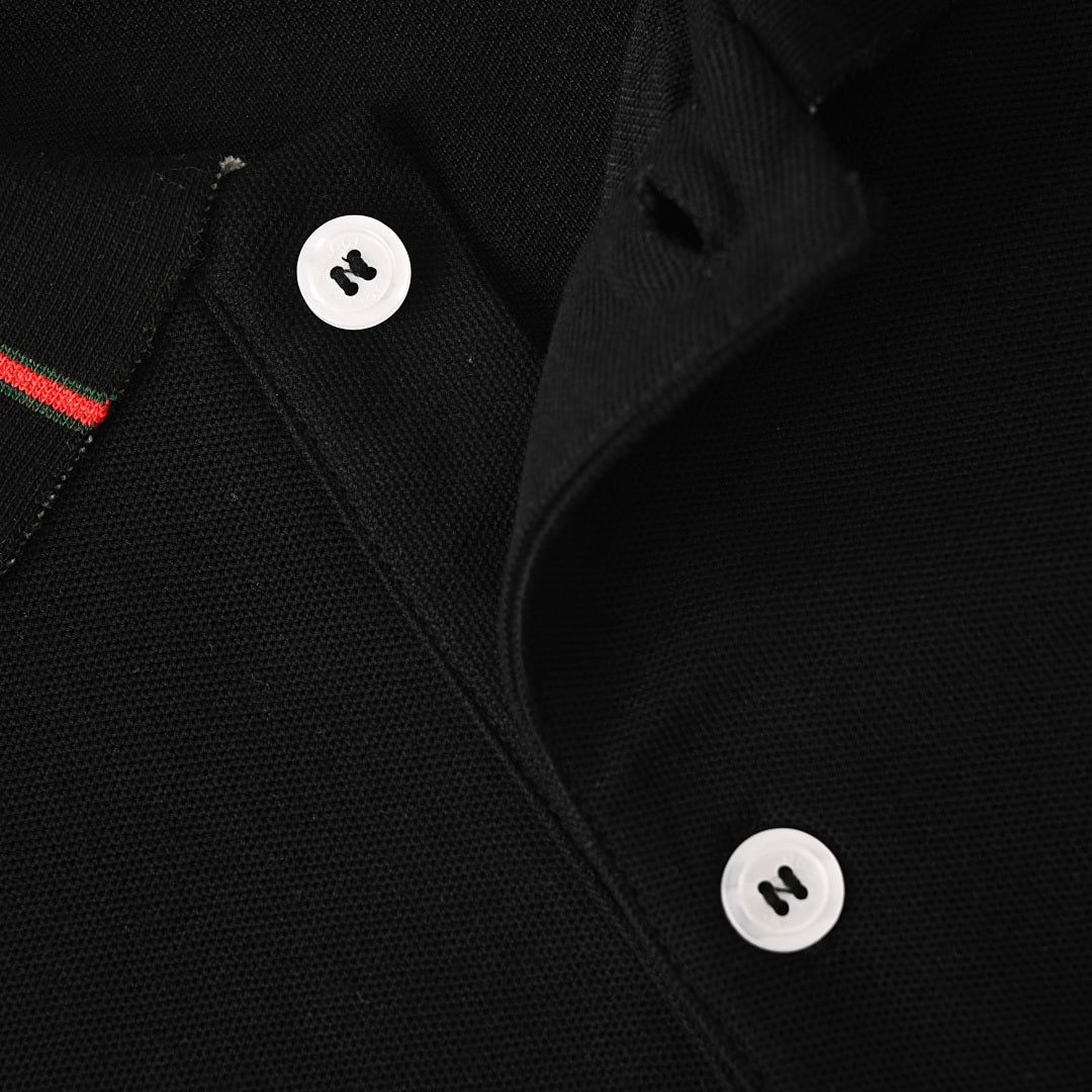 GUCCI Ribbed Jacquard Short-Sleeve Polo Shirt