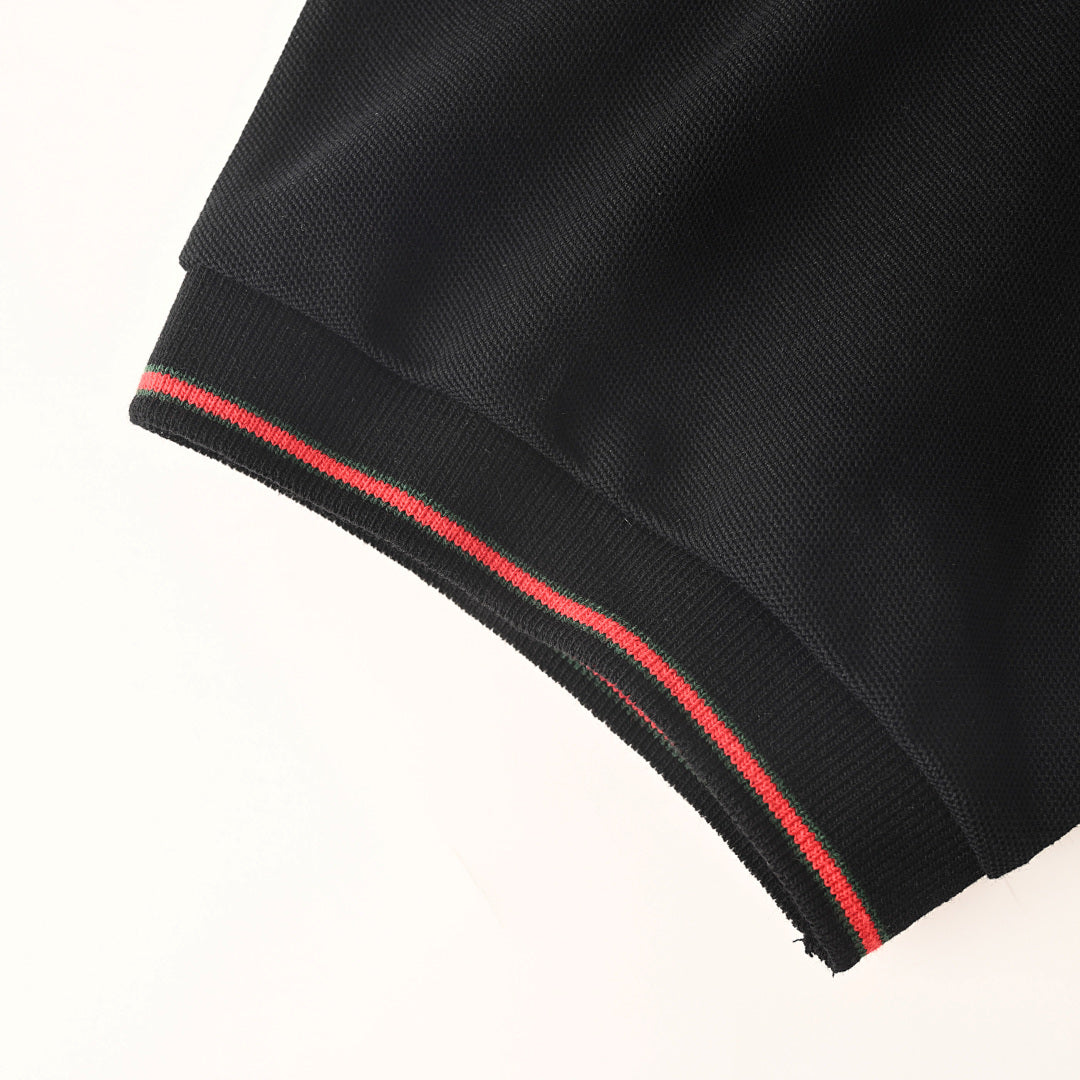 GUCCI Ribbed Jacquard Short-Sleeve Polo Shirt