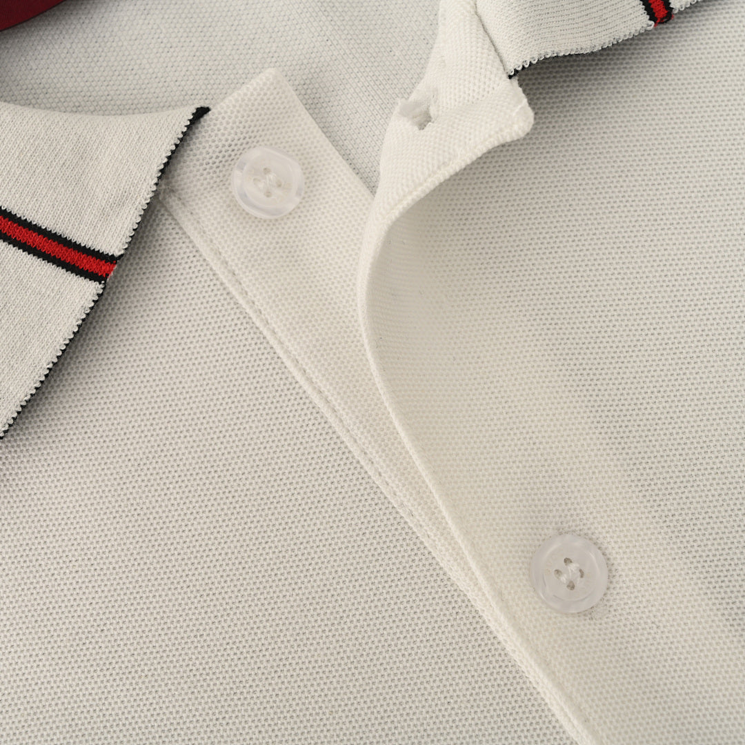 GUCCI Ribbed Jacquard Short-Sleeve Polo Shirt