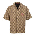 GUCCI Monogram Embroidered "Year of the Horse" Badge Cuban Collar Shirt