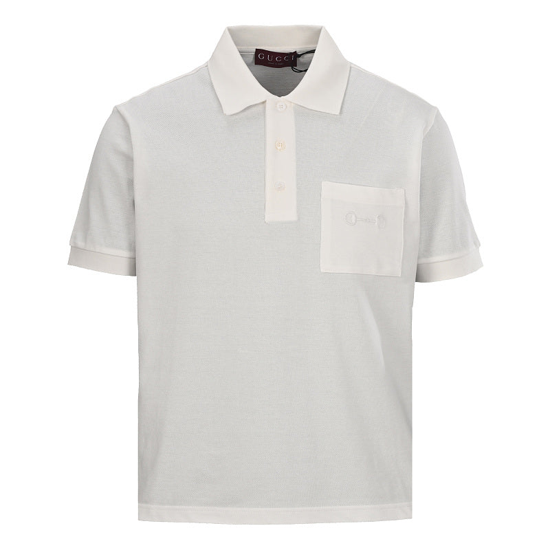 GUCCI Horsebit-Embroidered Pocket Polo Shirt