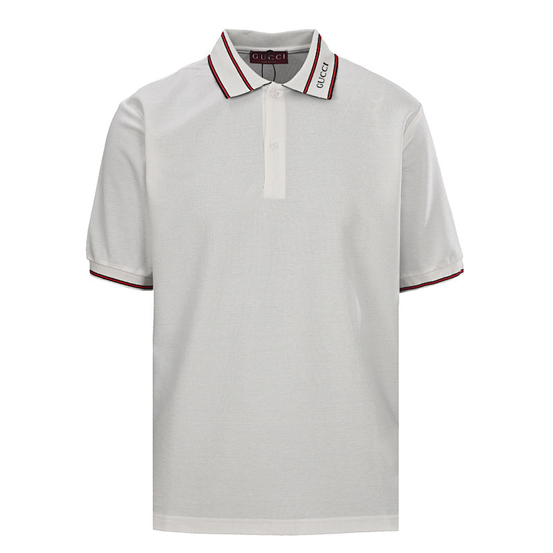 GUCCI Ribbed Jacquard Short-Sleeve Polo Shirt