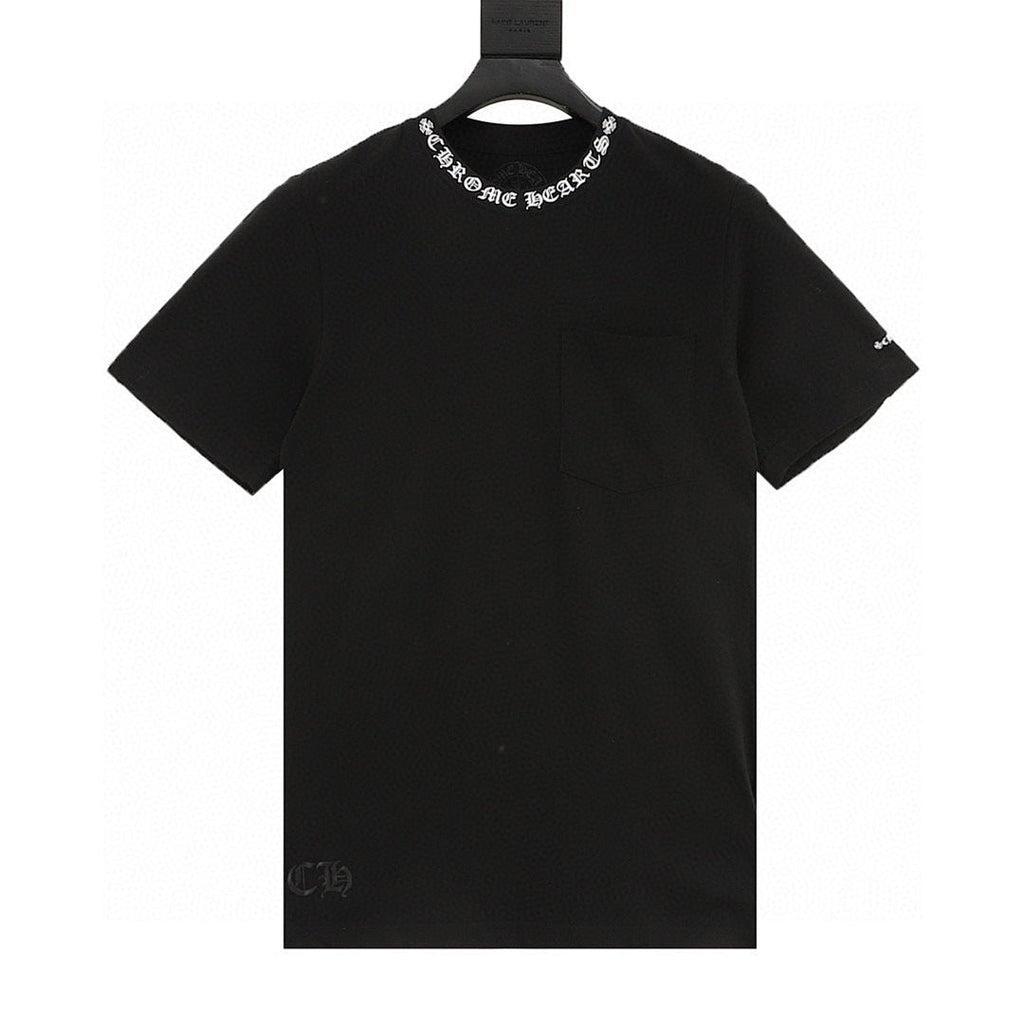 Chrome Hearts Short-Sleeve T-Shirt with Sanskrit Lettering Print at the Neckline