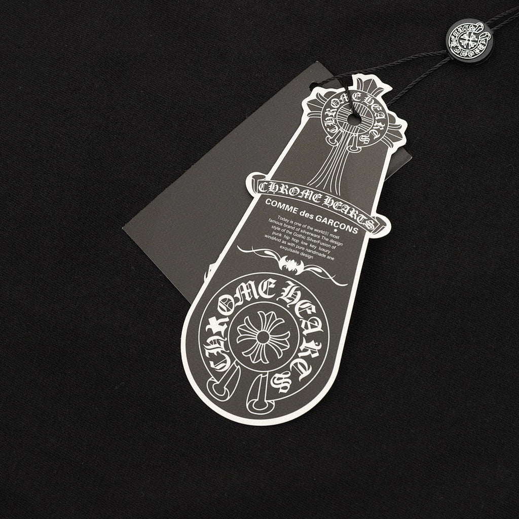 Chrome Hearts Short-Sleeve T-Shirt with Sanskrit Lettering Print at the Neckline