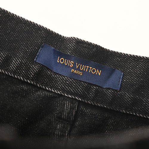 Louis Vuitton Logo-Print Slim-Fit Denim Jeans