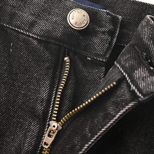 Louis Vuitton Logo-Print Slim-Fit Denim Jeans