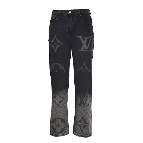 Louis Vuitton Logo-Print Slim-Fit Denim Jeans