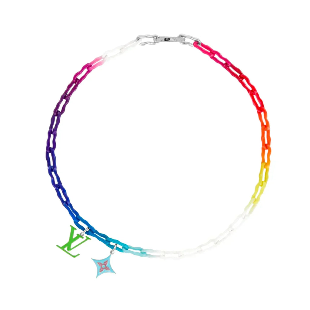 18K Louis Vuitton Rainbow Ceramic Chain Necklace