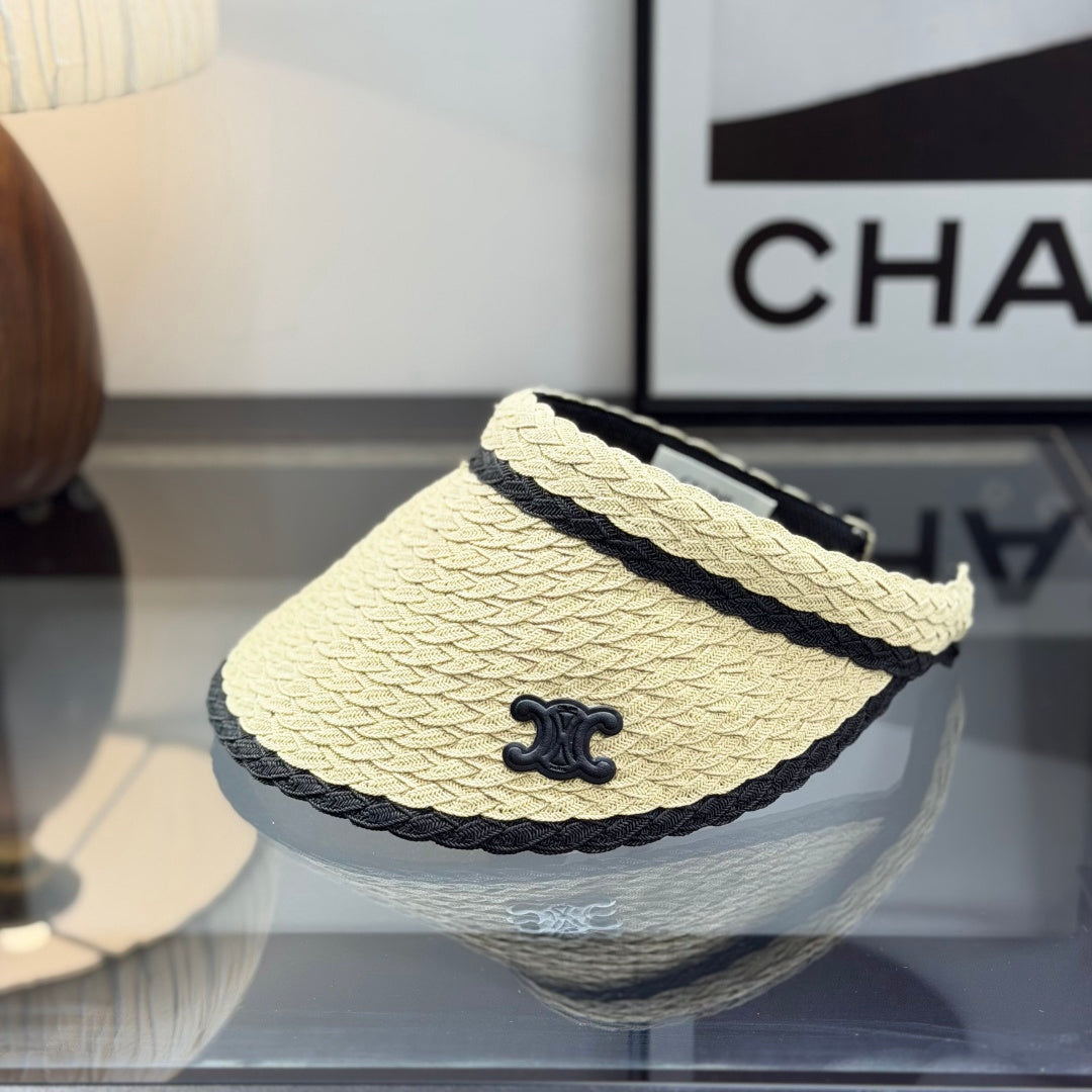 Summer Straw Sun Visor - Breathable Wide Brim Beach Cap for Women