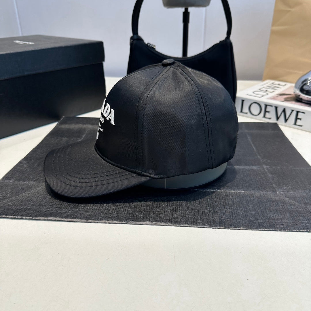 Elegant Embroidered Baseball Cap in Black