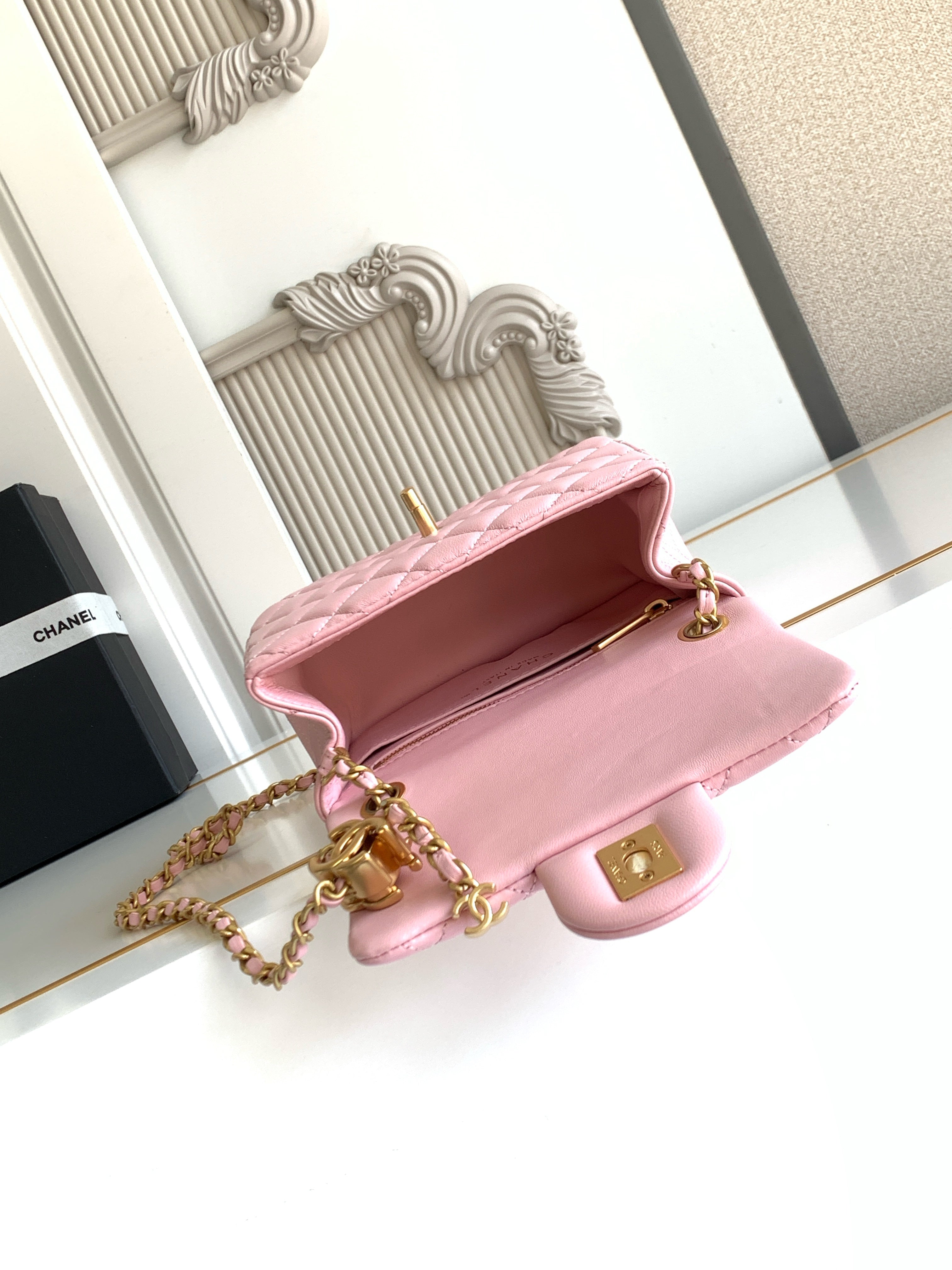 CC Mini Square Flap Bag Petal Pink Edition