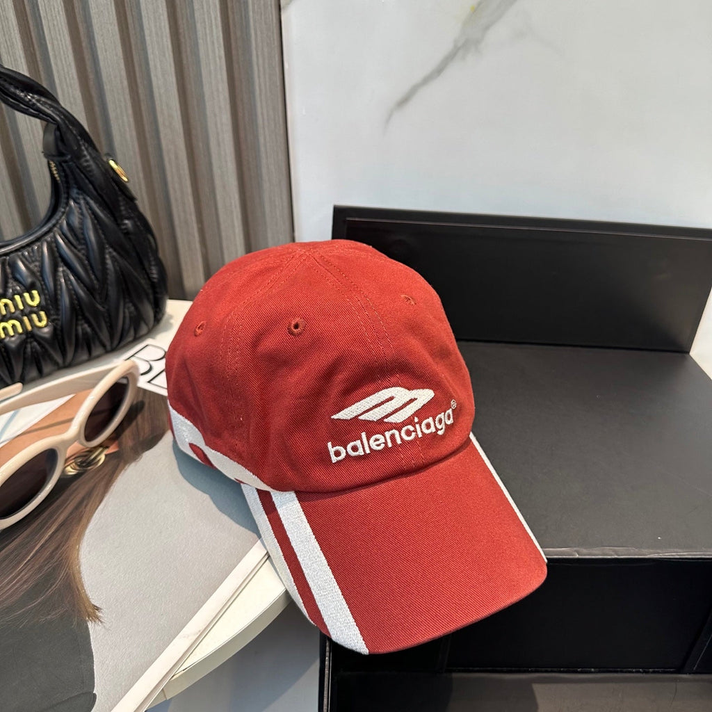 Modern Red Sports Baseball Cap - Premium Cotton Adjustable Hat