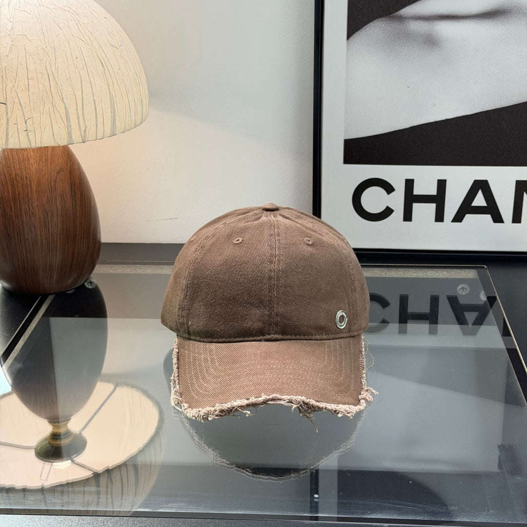 Distressed Cotton Baseball Cap - Vintage Streetwear Style