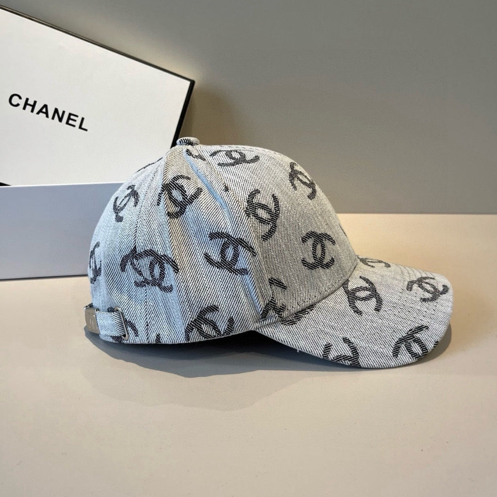 Classic Monogram Denim Baseball Cap - Adjustable Sun Hat