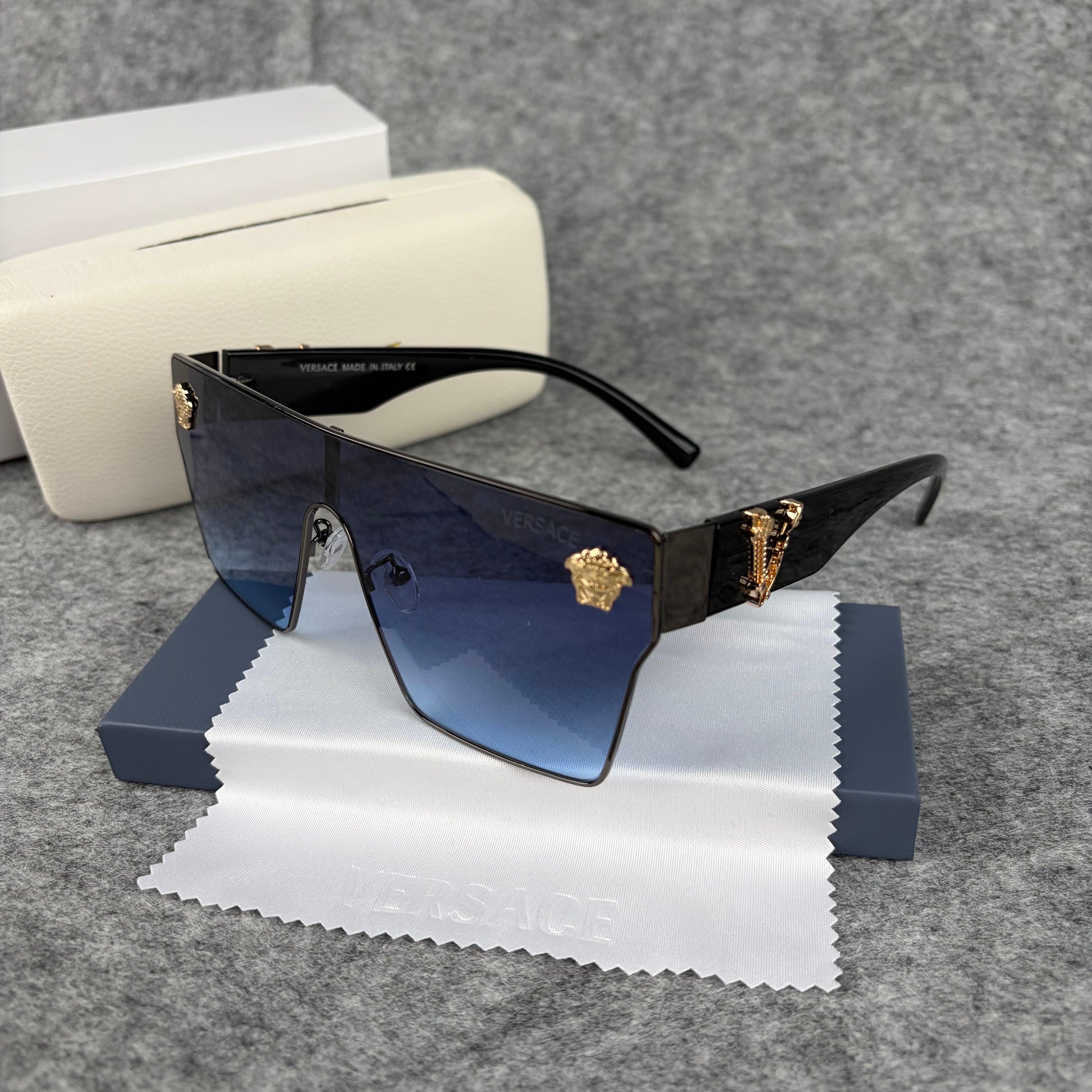 Modern Statement Shield Sunglasses - Oversized Gradient Lens UV400