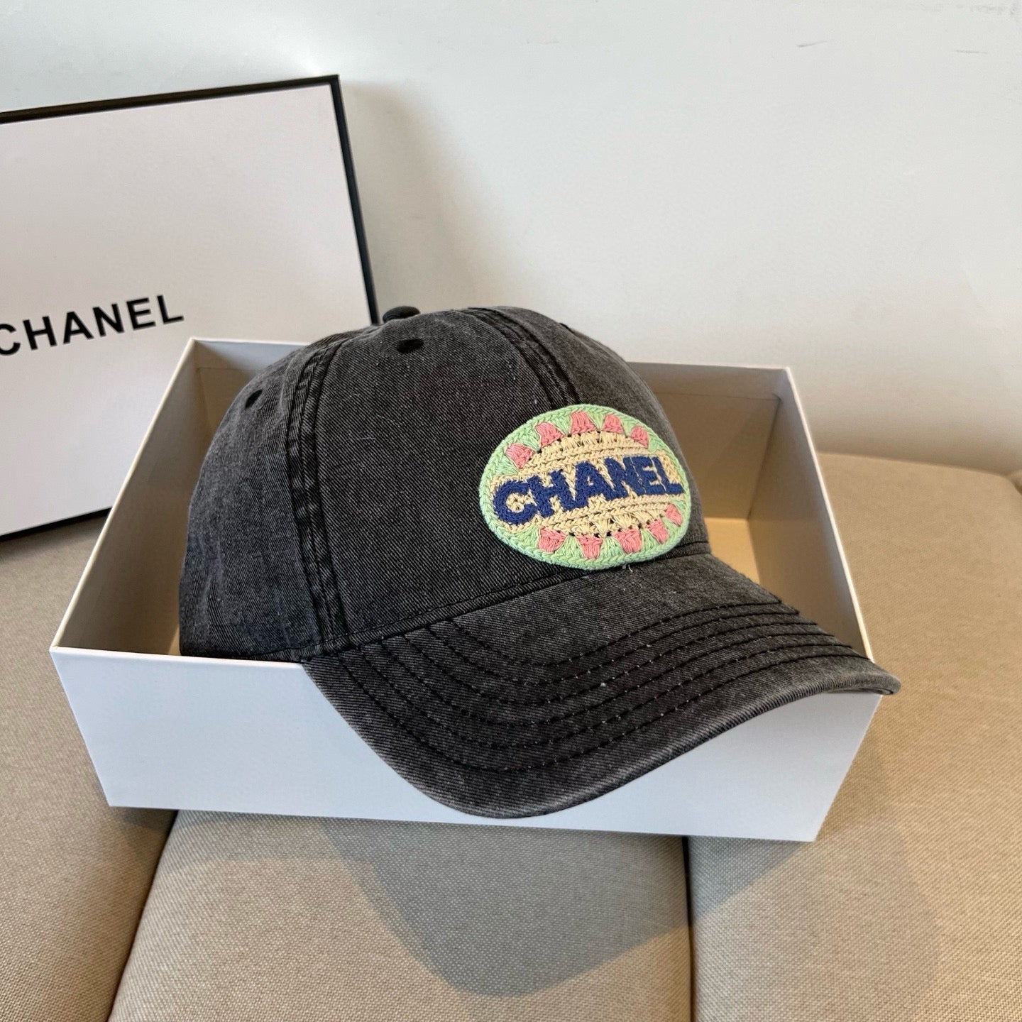 Vintage Distressed Denim Baseball Cap - Adjustable Unisex Casual Hat