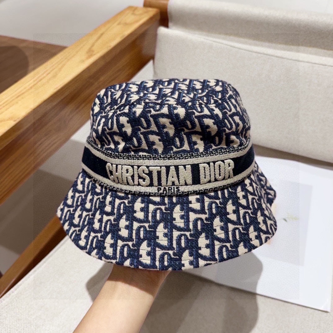 Classic Monogram Jacquard Bucket Hat - Premium Cotton Sun Cap