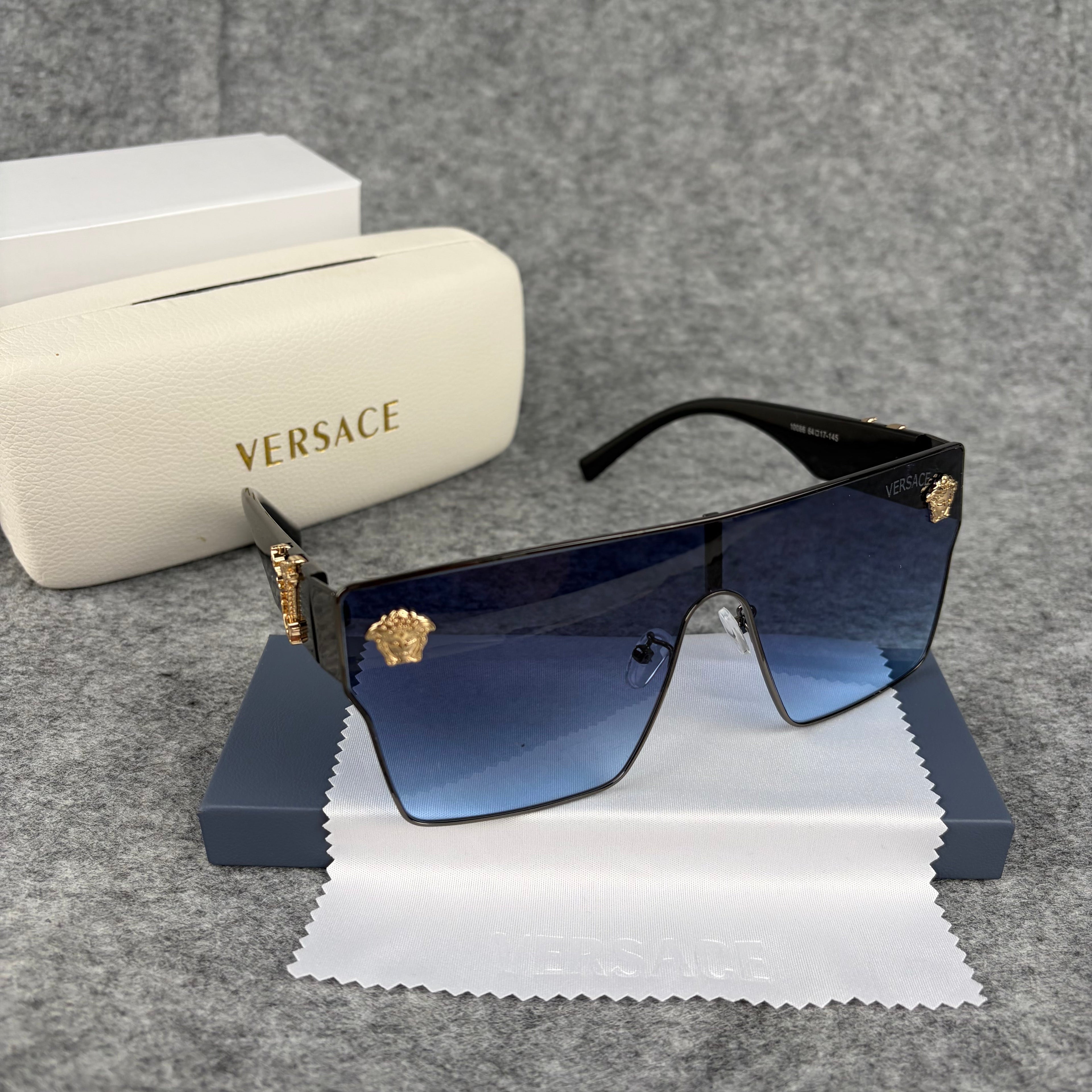 Modern Statement Shield Sunglasses - Oversized Gradient Lens UV400