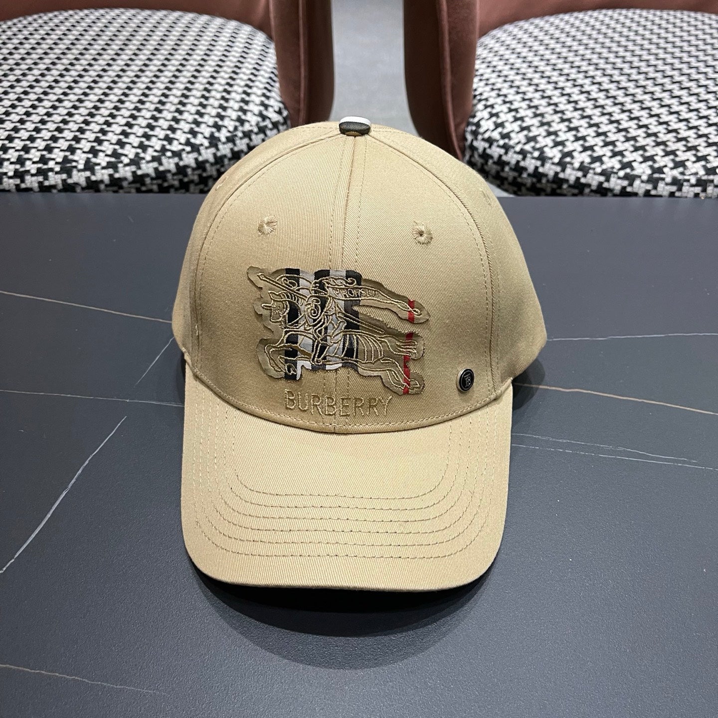 Classic Heritage Embroidered Baseball Cap - Adjustable Khaki Hat