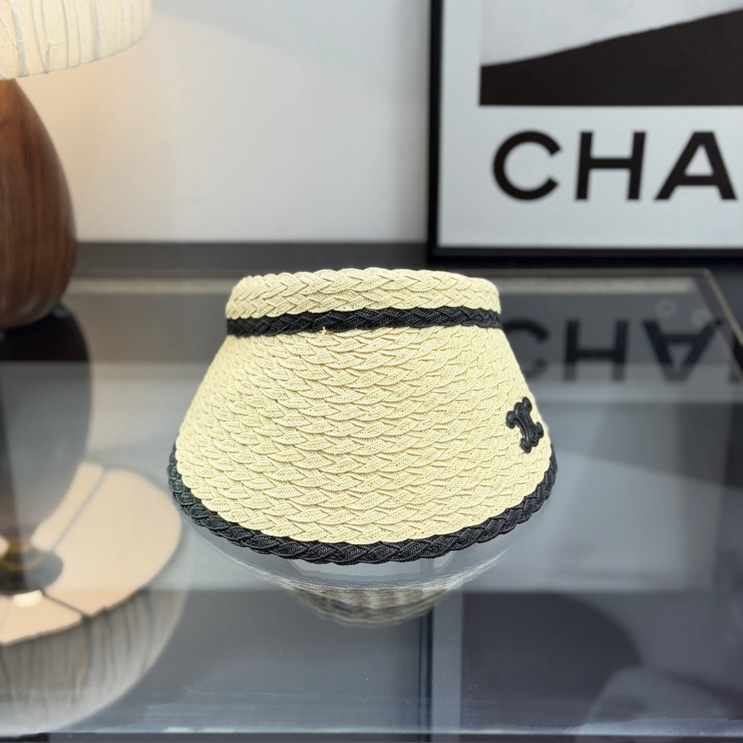 Summer Straw Sun Visor - Breathable Wide Brim Beach Cap for Women