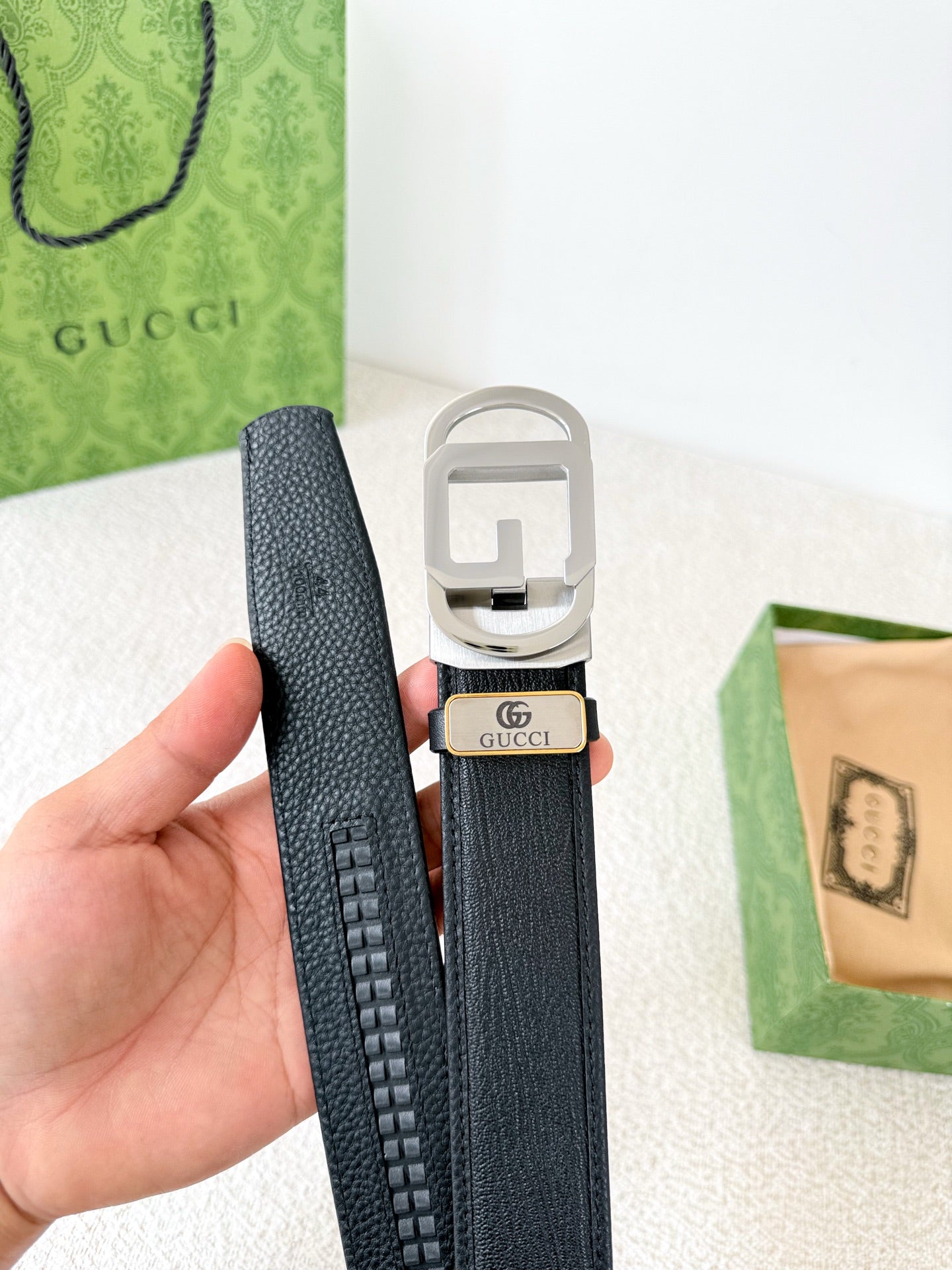 Premium Automatic Buckle Leather Belt - Full Grain Genuine Hide
