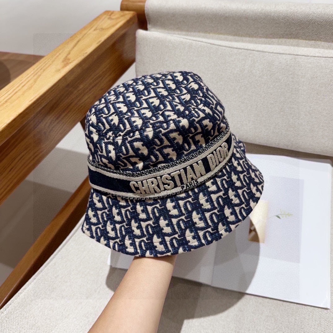 Classic Monogram Jacquard Bucket Hat - Premium Cotton Sun Cap