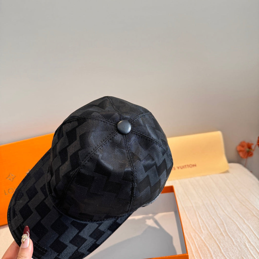 Classic Checkerboard Black Baseball Cap